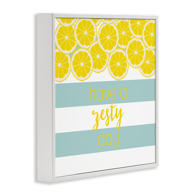 Giclée encadrée zeste d'agrumes avec rayures, design par Anna Quach