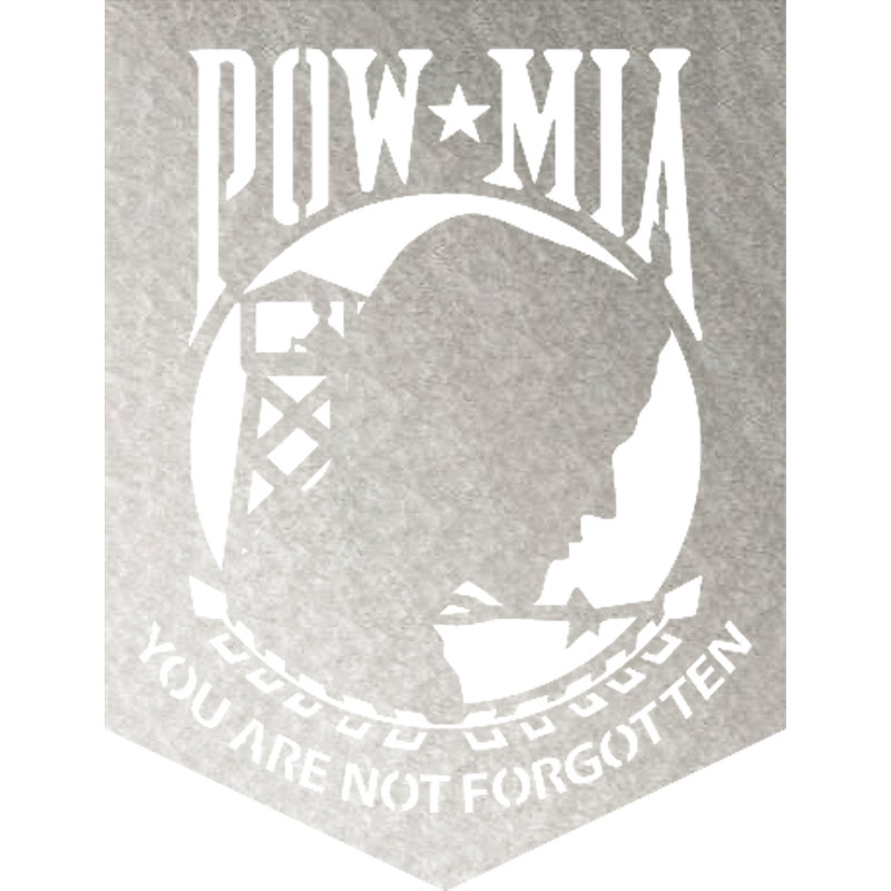 POW MIA Flag Wall Décor, Silver, 18" H x 14" W x 0.06" D