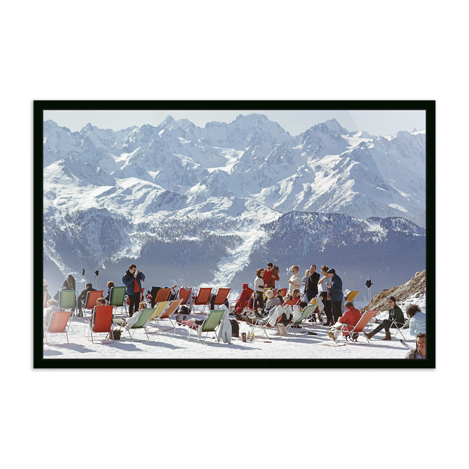 Beatrice "Lounging in Verbier" Print, 24" H x 36" W x 2" D, Black