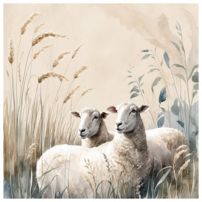 Édredon Sheep In Wheat Field