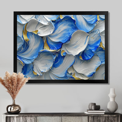 Ocean Blue Delicate Flower Petals II - Abstract Wall Art