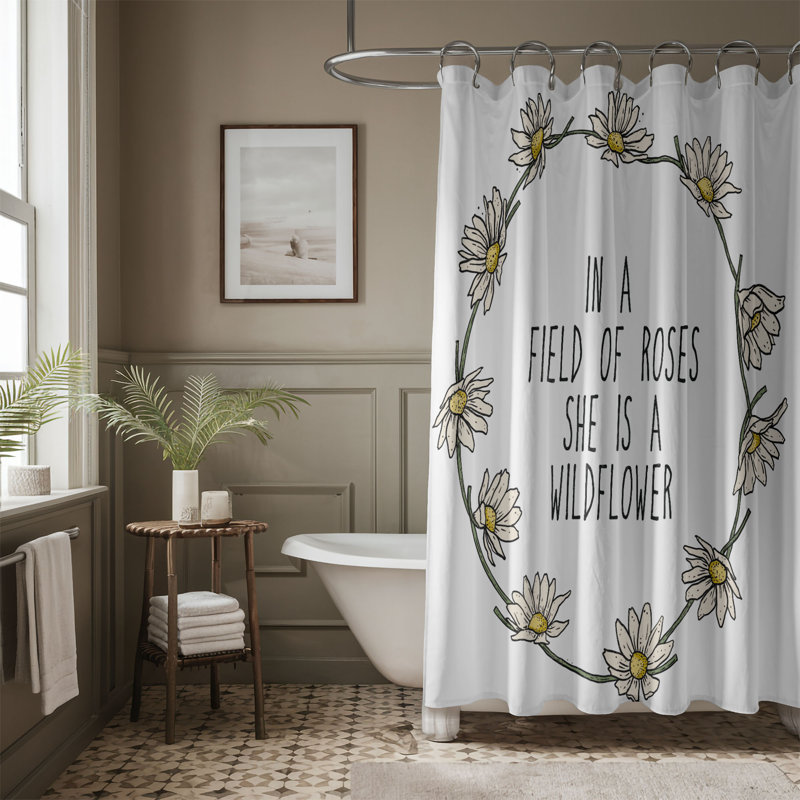 Rideau de douche 1 pièce Pride Flower, H 74 po x l 40 po