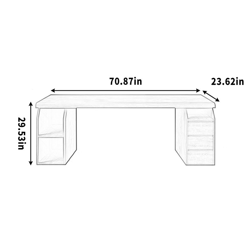 Tiroirs de rangement en pin massif, H 29,53 po x l 70,87 po x P 23,62 po