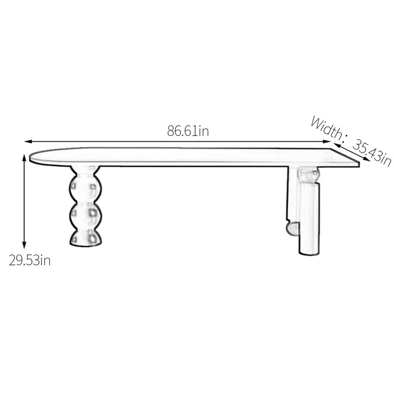 Rolinde, 29.53"H x 86.61"L x 35.43"W