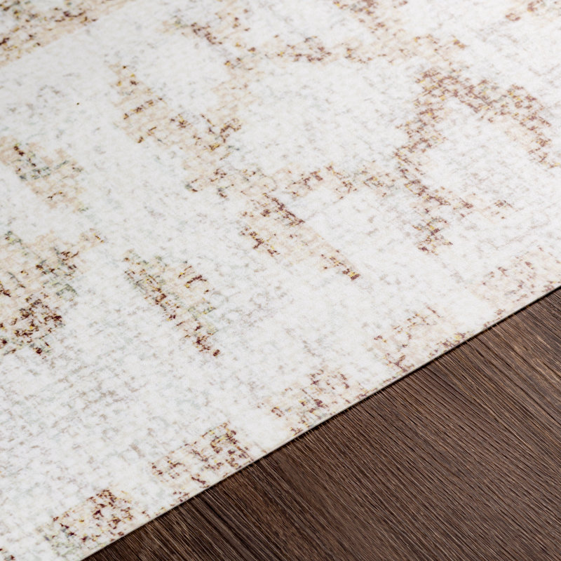 Leamon Vinyl Southwestern Indoor Rug, Rectangle 4'6" x 6'6"