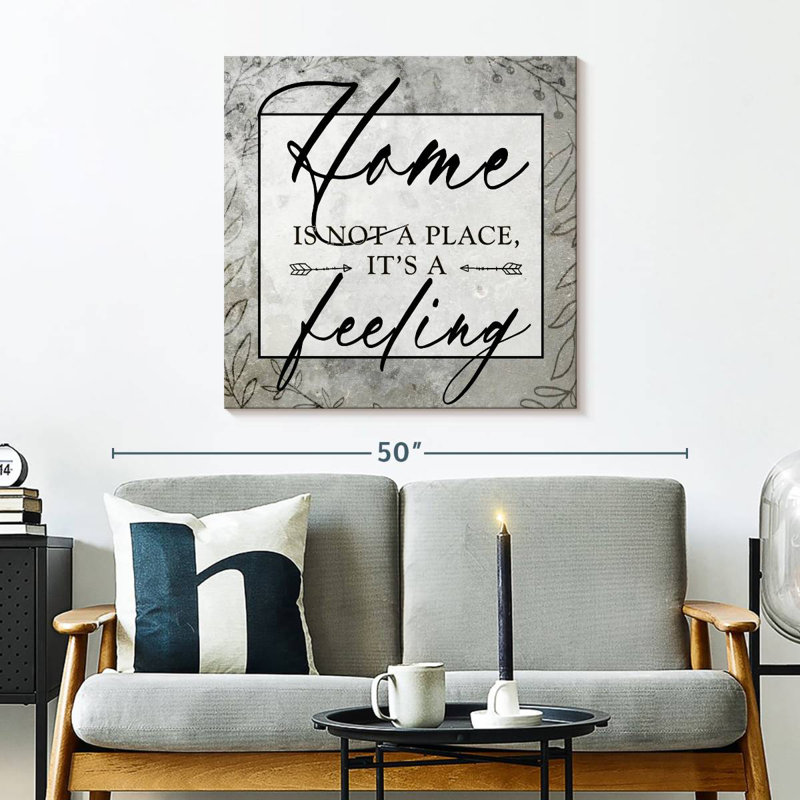 Panneau mural Khylige Home Is Not A Place It's A Feeling VI, H 30 po x l 30 po