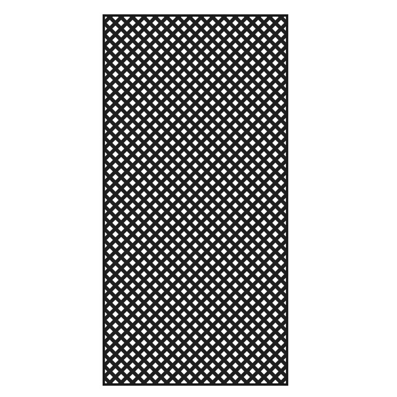 Panneau d'intimité en vinyle à losanges de 96 po x 48 po, Noir