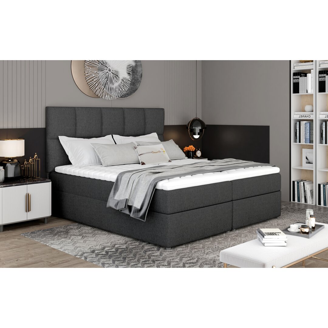 Boxspringbett Gillum mit Topper und Bettkasten