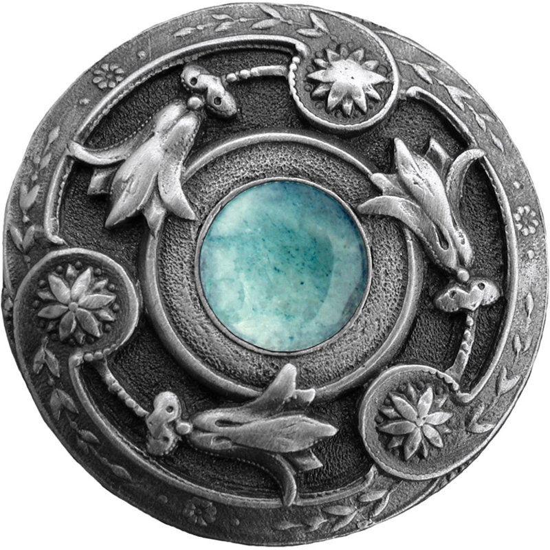 Jewel Mushroom Knob, Antique Pewter