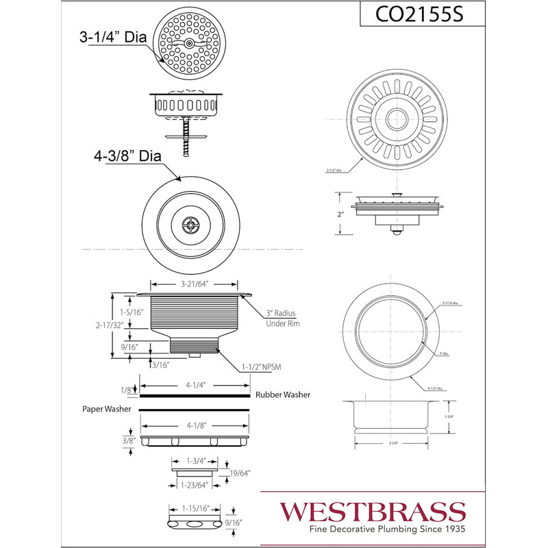 COMBO PACK Kitchen Sink Drain Trim and Disposal Flange with Wing Nut Style Basket Strainers, Stainless Steel