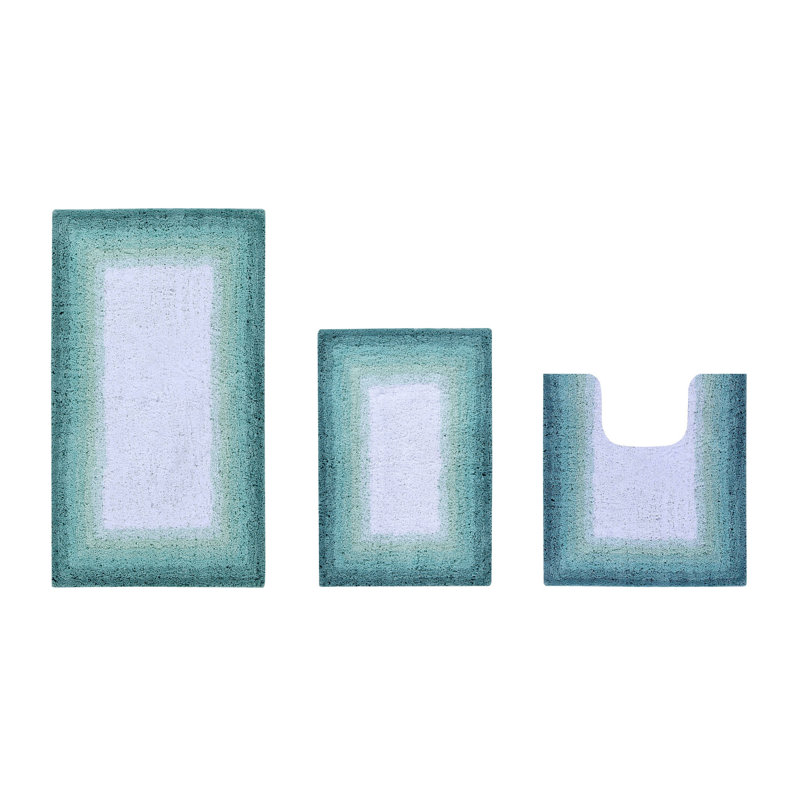 Ensemble de tapis pour salle de bain 100% coton 3 pièces Benine, 3 PC (17 po x 24 po | 20 po x 20 po | 24 po x 40 p
