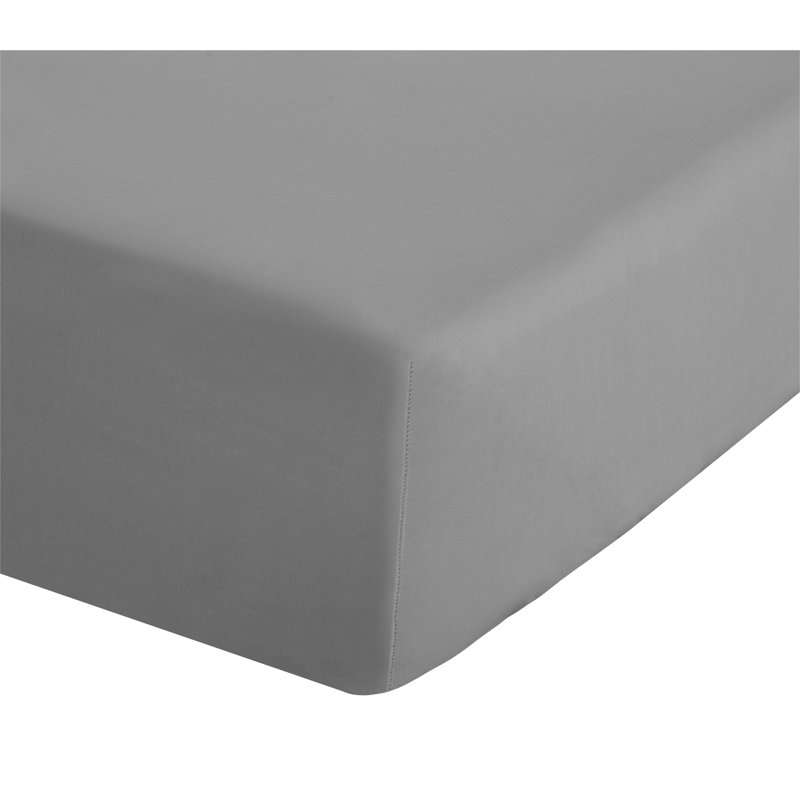 Easy Iron Percale Fitted Sheet, Double (4'6), Grey