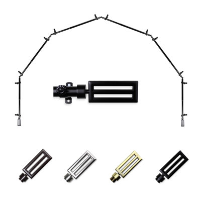 Syracuse Adjustable 28" to 48" 0.81" Bay Window Single Curtain Rod