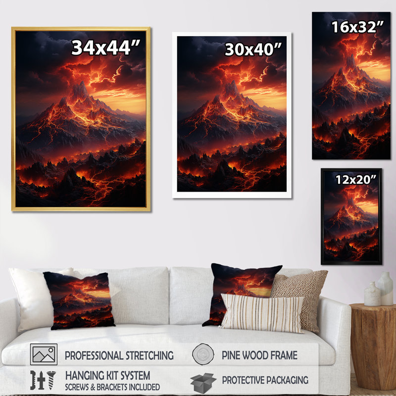 Volcan Volcanic Wilderness V sur impression sur toile, Toile tendue, 32" H x 16" W