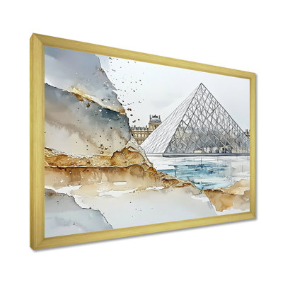 Art abstrait sur toile, "Louvre Reflections Landscape I" - France