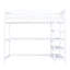Lit mezzanine simple, blanc, avec bureau et tablettes pour un rangement extraordinaire - Bois de pin construit-217809021-217809019