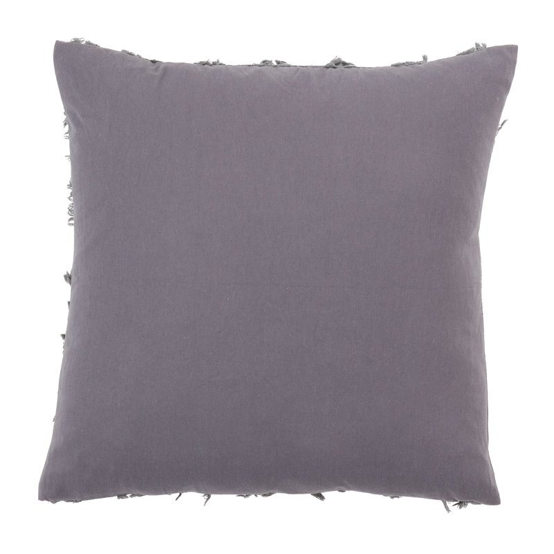 White Cotton Linen Fringe Stripe Throw Pillow