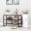 Rustic Brown 3-Tier Shoe Bench With Industrial Style, 11.8"D X 26"W X 17.7"H, Stable Steel Frame