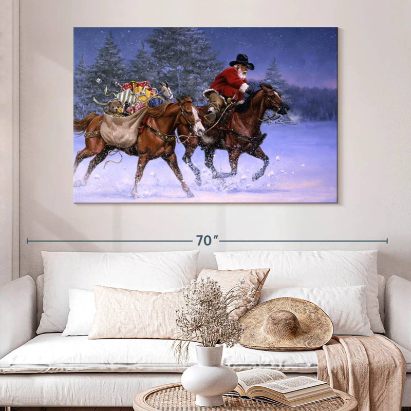 Ruée de Noël Lelend, H 34 po x l 51 po