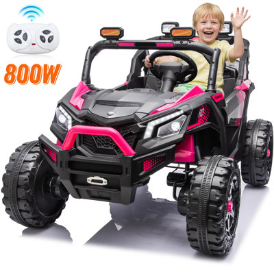 24V Kids Ride-On Car 800W 4WD, 2-Seater with Remote Control, Music Panel, Rear Storage, 2.5–4 MPH