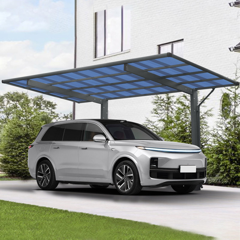 Outdoor Carport, 17.44FT*9FT*11FT Single  Carport Aluminum Metal Frame And Polycarbonate Panels Car Port For Outdoor Driveway Car, Truck