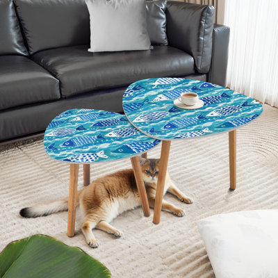Ensemble de 2 tables basses gigognes Triangle