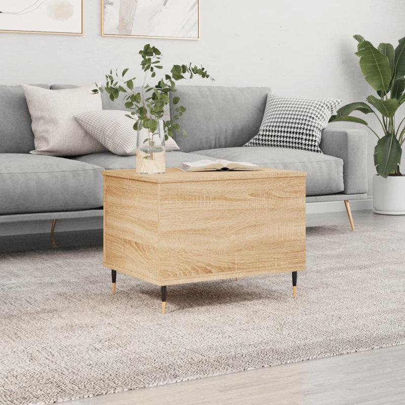 Dumond Coffee Table 90x44.5x45 cm Engineered Wood, Black, 45 cm H x 60cm L x 44.5cm W