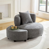 Comfortable Modern Chair With Ottoman And Side Table