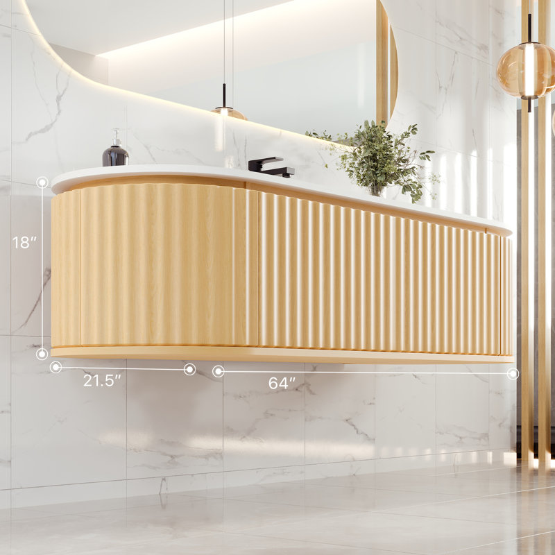 Meuble-lavabo simple 64 po avec plateau Haven