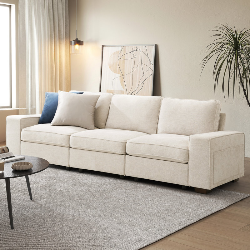 Canapé 100,5 po rembourré 3 places avec couche de rangement, jusqu'à 1000 lb