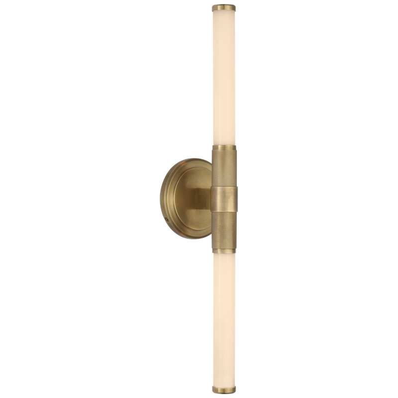 Ralph Lauren Barrett 21" Up and Down Bath Light with White Glass, Natural Brass