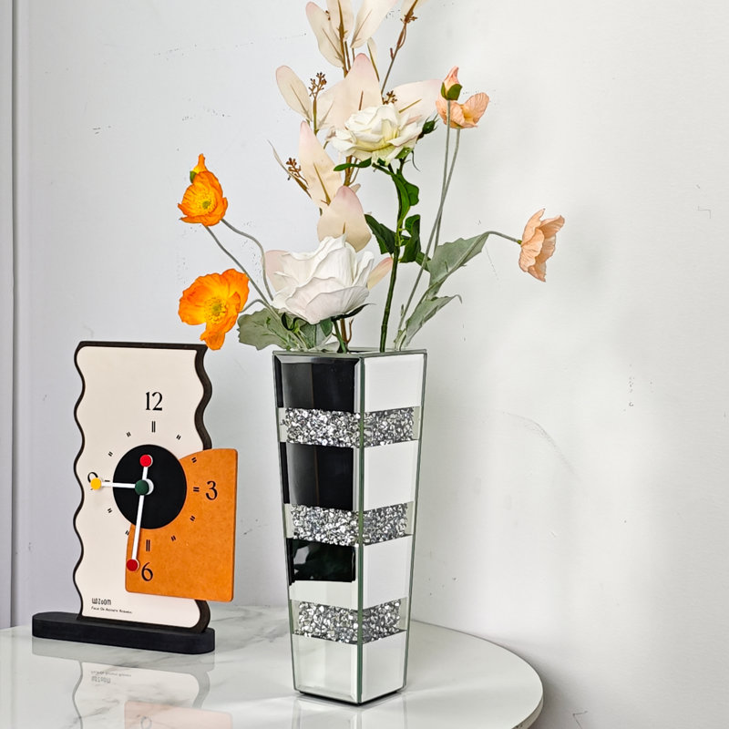 Crystal Silver Glass  Table Vase
