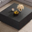 Table basse carrée 33,25 po à 4 tiroirs, noire-1143531415