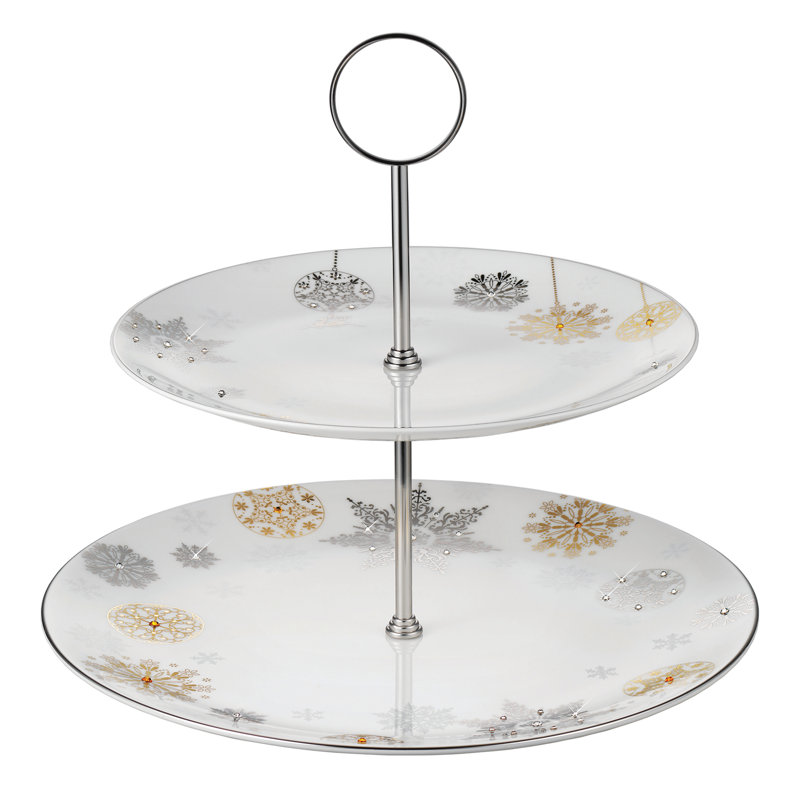 Winter Crystal Bone China Tiered Stand