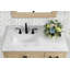 Meuble-lavabo simple 36 po avec comptoir en quartz blanc Carrara, lavabo et dosseret Hardin, pré-assemblé
