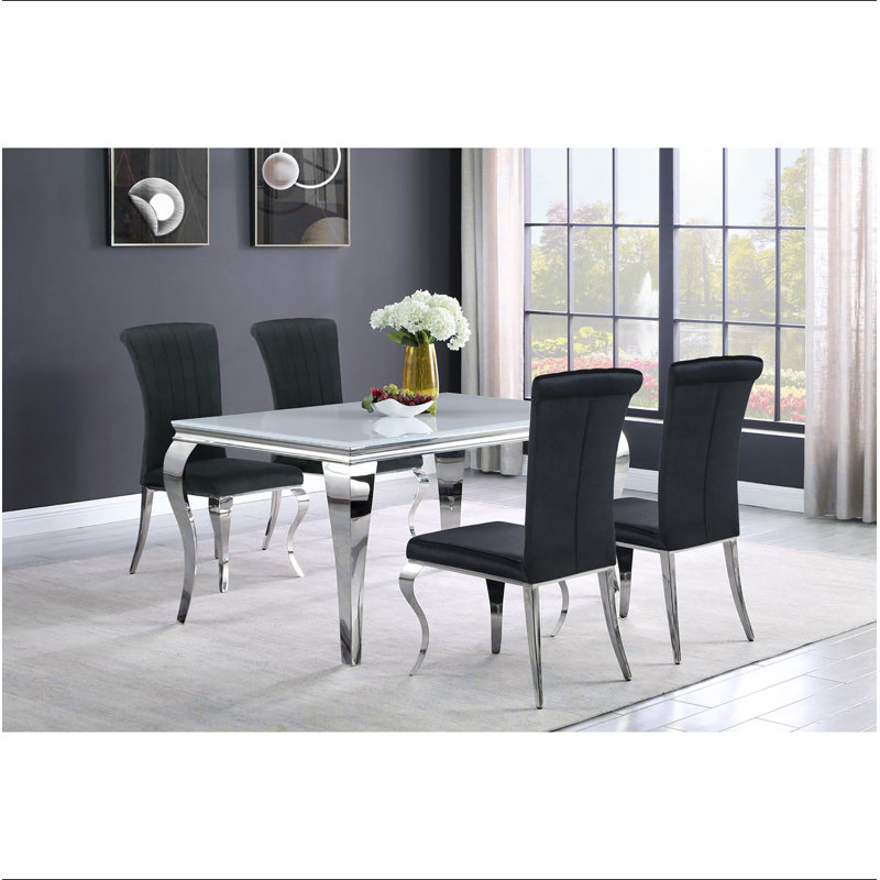 Chaises d'appoint noires rembourrées (ensemble de 4), Noir
