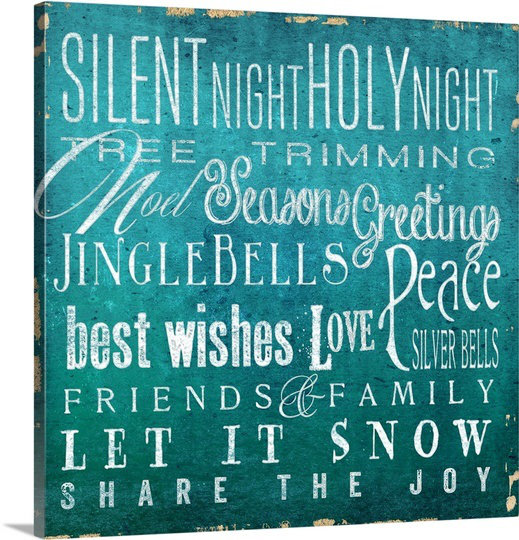 "Sagefield" Holiday Type I "par Elizabeth Medley, art textuel sur toile tendue, H 20 po x l 20 po x P 1,25 po