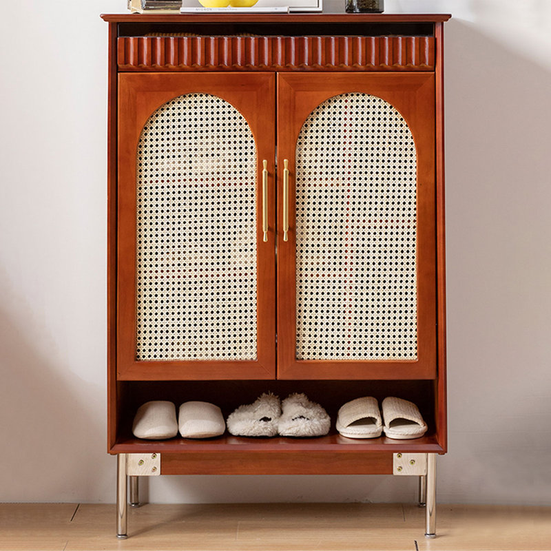 Retro Nut-Brown Solid wood Shoe Storage