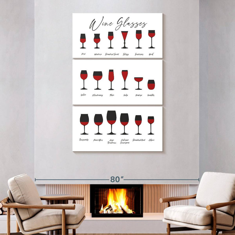 Yarlin Wine Glasses Chart, 74'' H x 48'' W