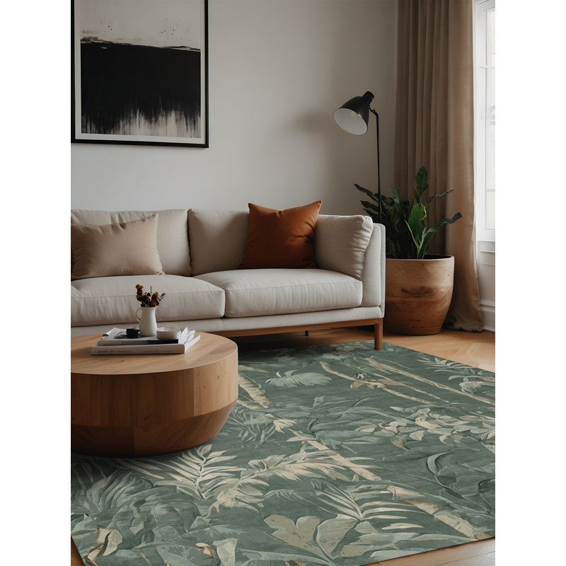 Tapis gris lavable à la machine, Carré 4 pi