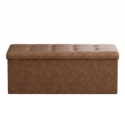 43 Inches Folding Storage Ottoman Bench