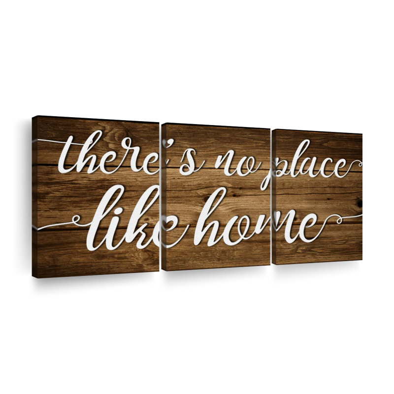 " There's No Place Like Home Multi Piece Canvas Print " 3 - Pieces, 30" H x 62" W x 1.25" D