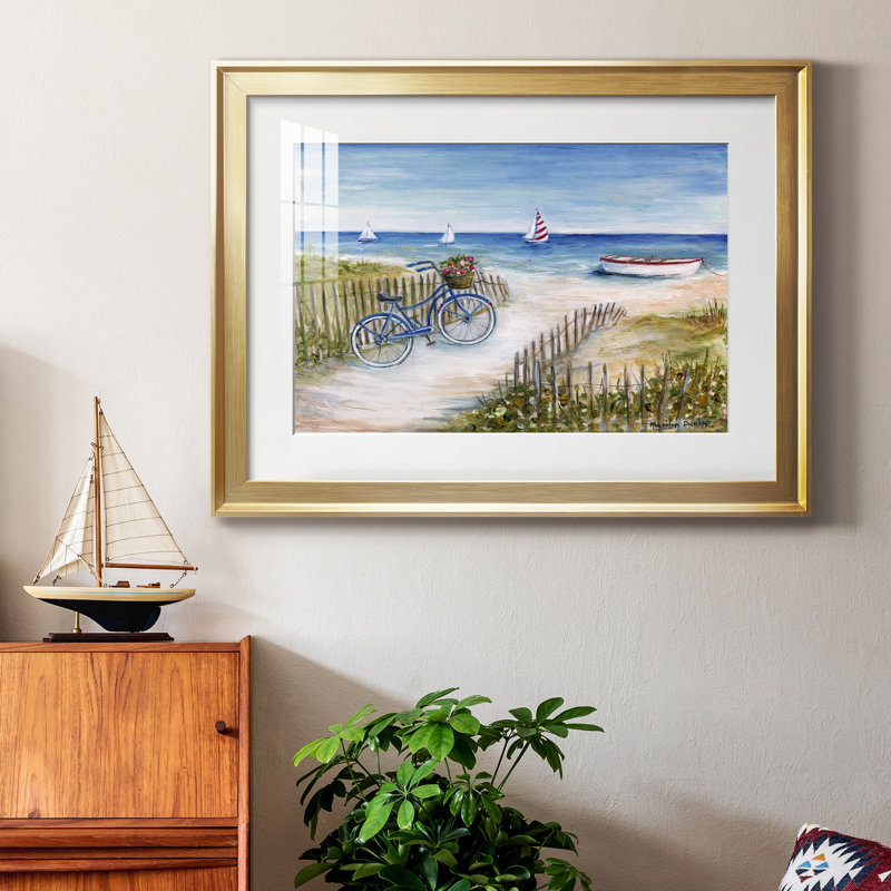 Beach Ride I - peinture encadrée, Or, H 26,5 po x l 36,5 po x P 1,5 po