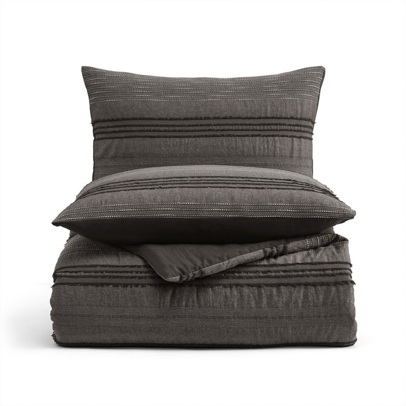 Wonderful Lightweight Comforter Set for All Season, Queen Comforter + 2 Standard Shams, Gray