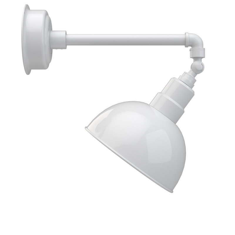 Luminaire de grange d’extérieur à del blackspot, Blanc, H 14,89 po x l 10 po x P 21,5 po