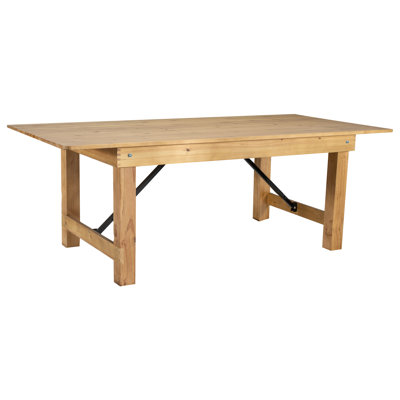Dejon Rectangular Rustic Solid Pine Folding Dining Table by Flash Furniture