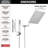 Delta Chrome Rain Shower Head and Handheld Combo, 10-inch Square Shower Head Rainfall, Overhead Rain Showerhead, 1.75 GPM Flow Rate, Chrome-92464341