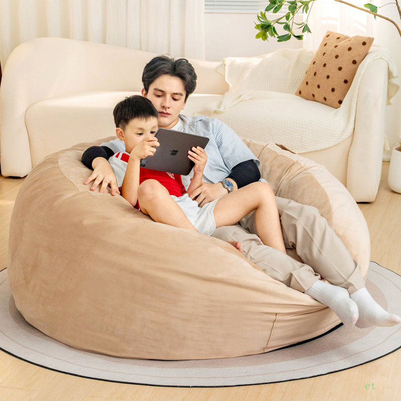Fauteuil à billes: fauteuils à billes en mousse à mémoire de forme 5 pi pour adulte avec housse en microfibre - 5 pi