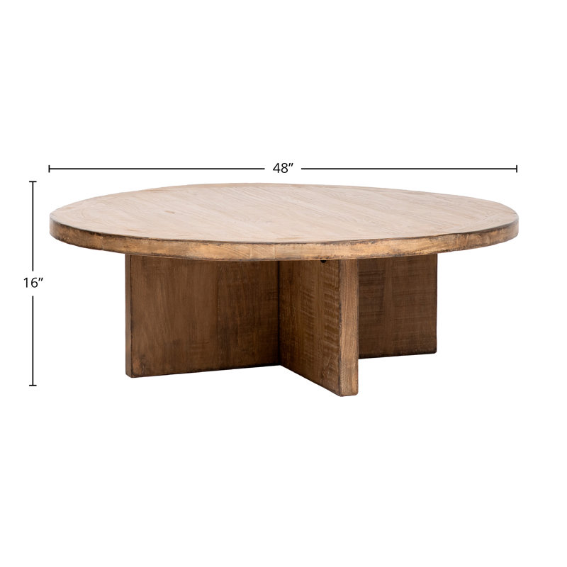 Harley Solid Reclaimed Pine Wood Coffee Table, Medium Brown