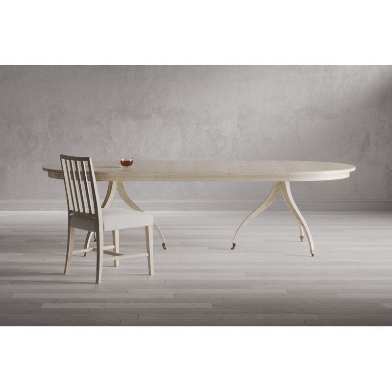 Solar Oval Solid Wood Dining Table, Bleached Walnut